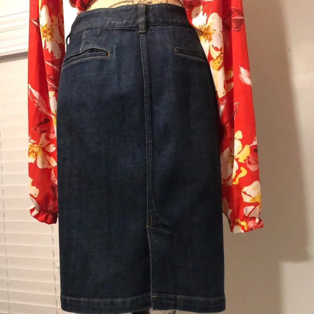 🔵RALPH LAUREN DARK WASH DENIM SKIRT - Picture 12 of 14